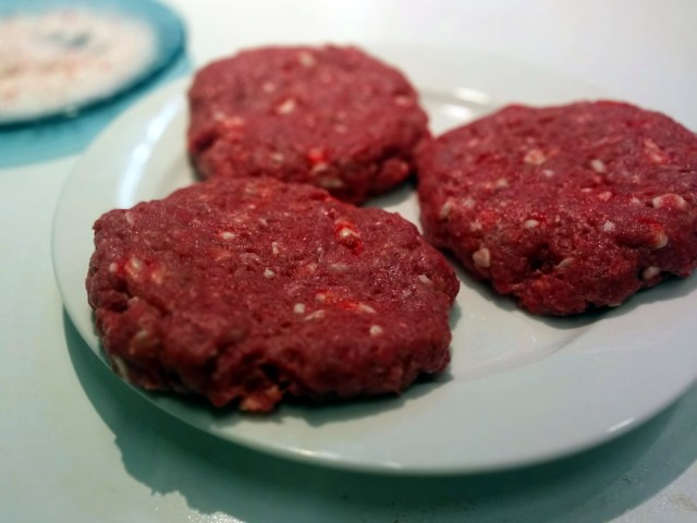 uncooked peppermint (hamburger) patties