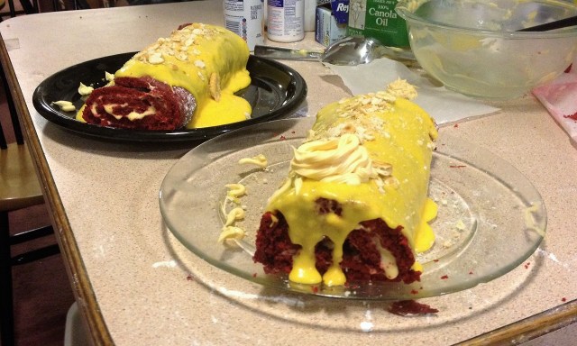 Two jelly roll style cakes