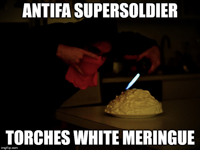 Antifa Supersoldier Torches White Meringue