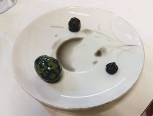 A grape, a craisin and a raisin walk into a Koolaid solution....